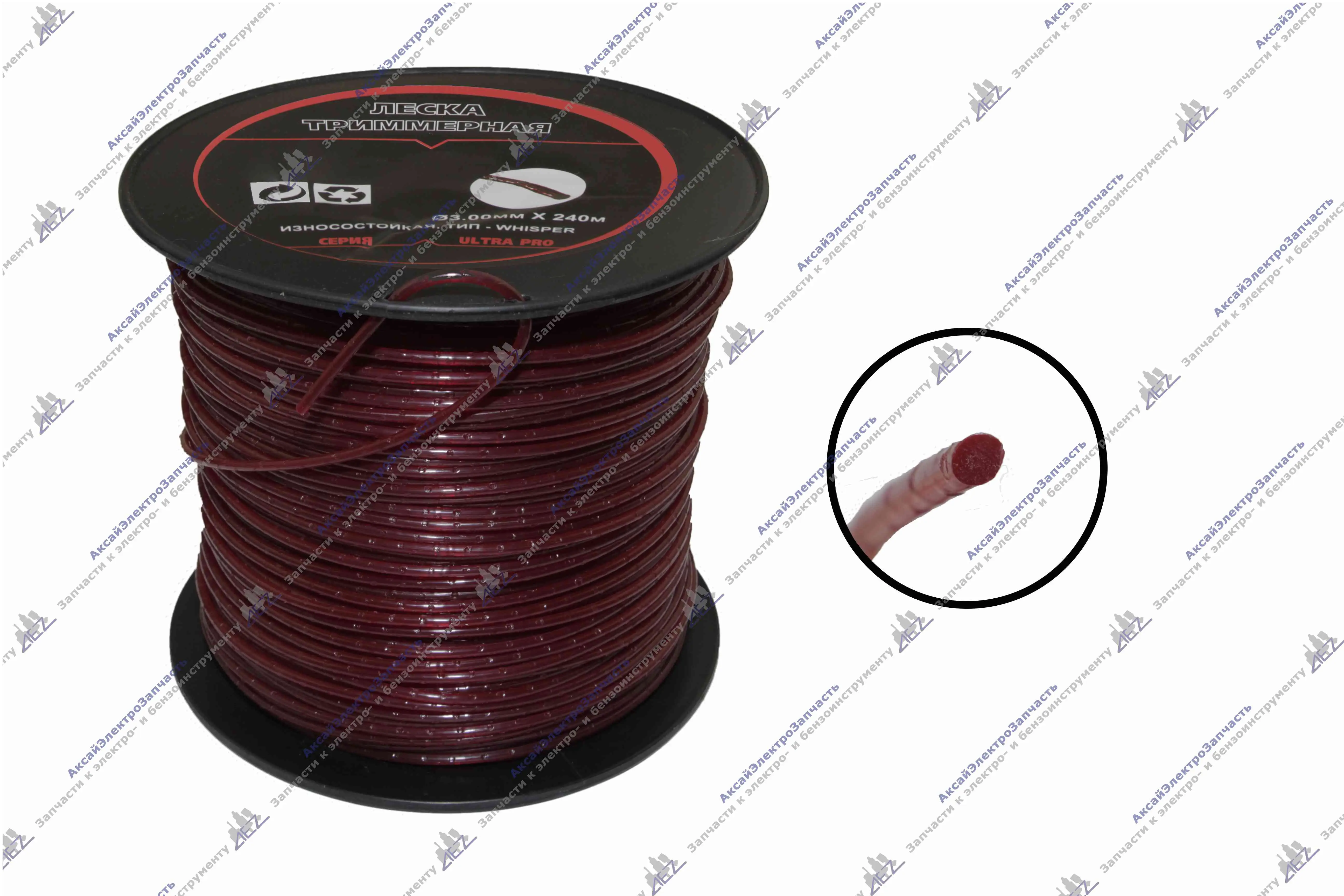 Леска триммерная сечение семиугольник серии ULTRA PRO 3,00мм(240м) WHISPER